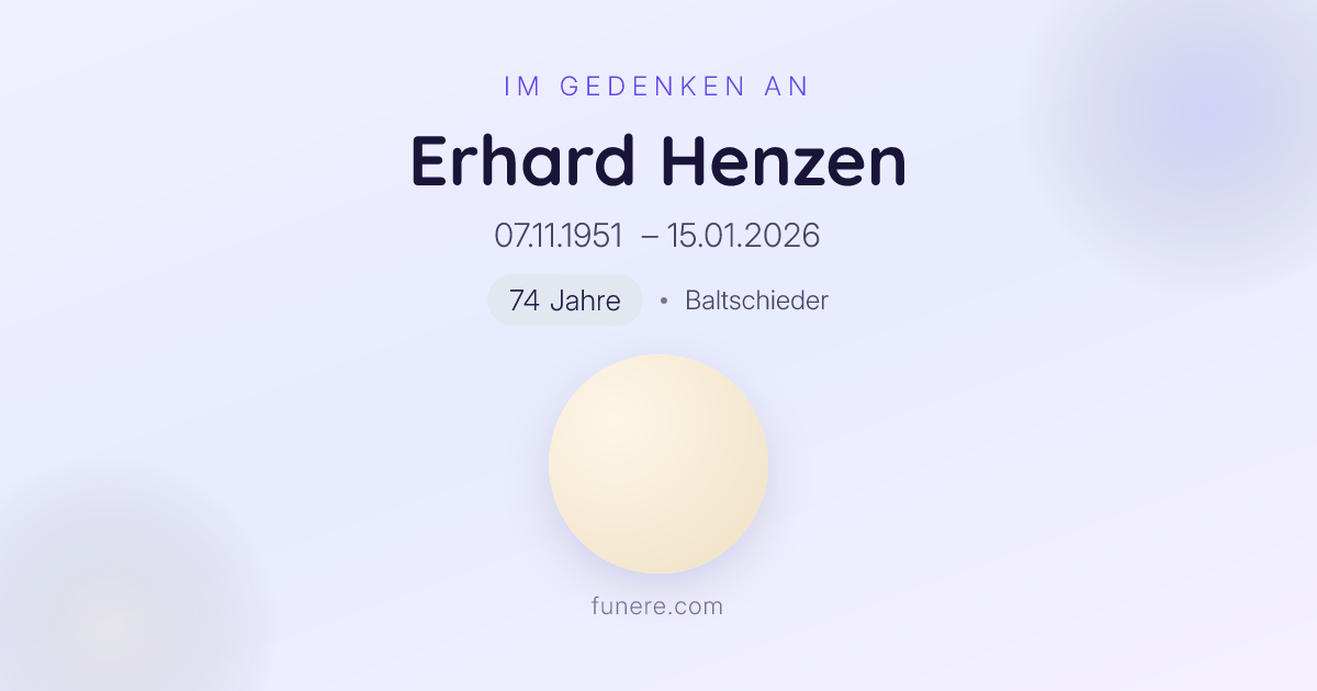 Todesanzeige Erhard Henzen, Baltschieder, Wallis - Trauerbekundung und ...