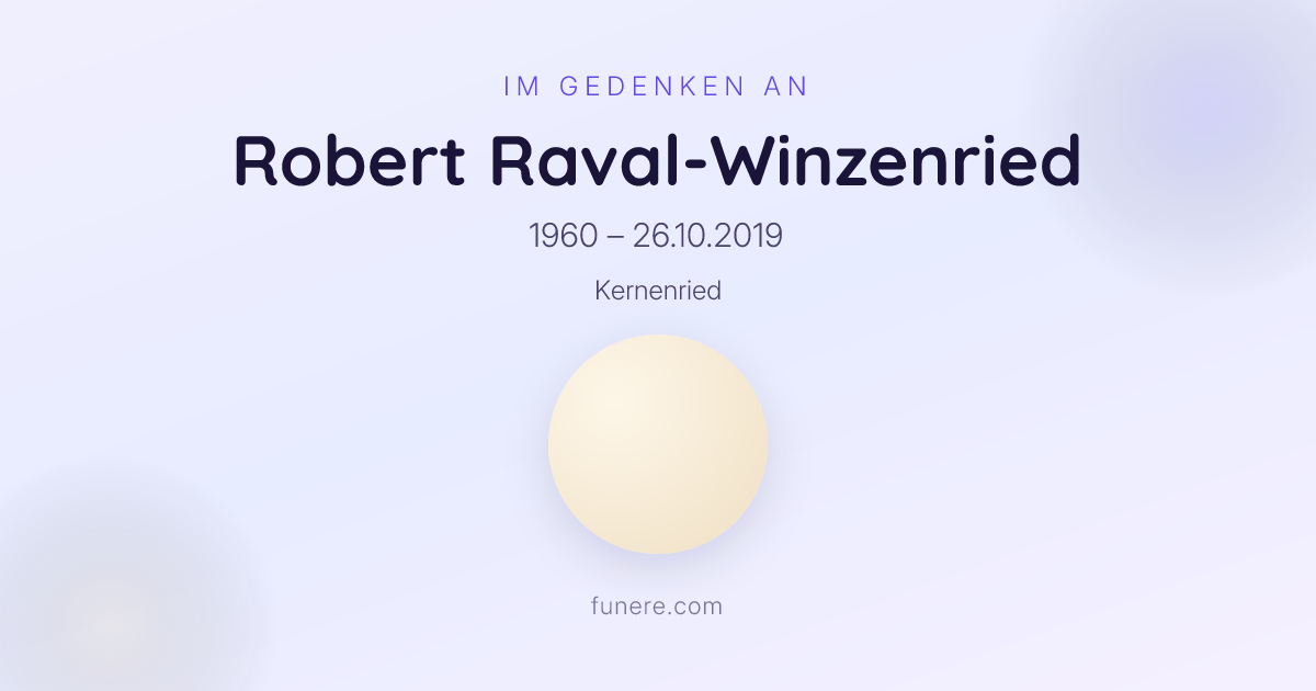 Todesanzeige Robert Raval-Winzenried, Kernenried, Bern ...